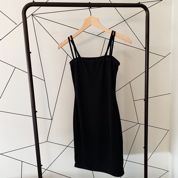 NWT Black Strappy Mini Dress - Picture 2 of 5